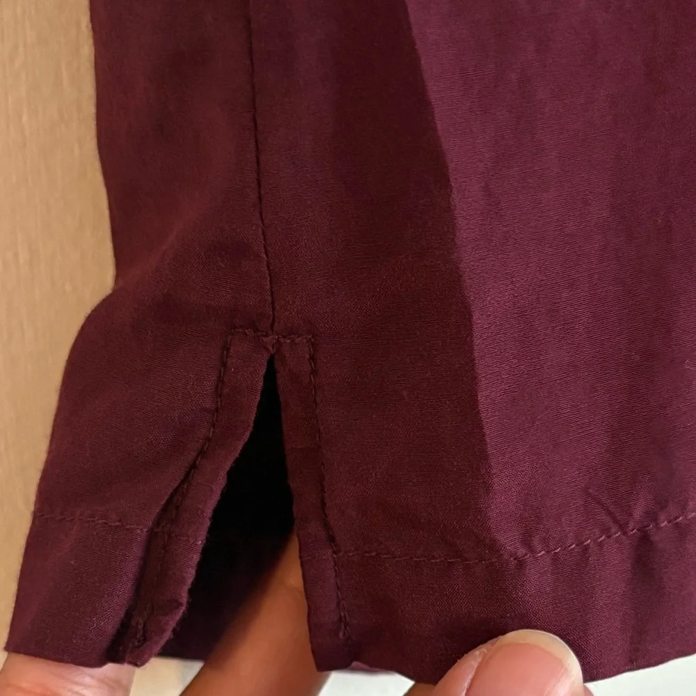Eddie Bauer Burgundy Ruffle Top - Picture 4 of 6